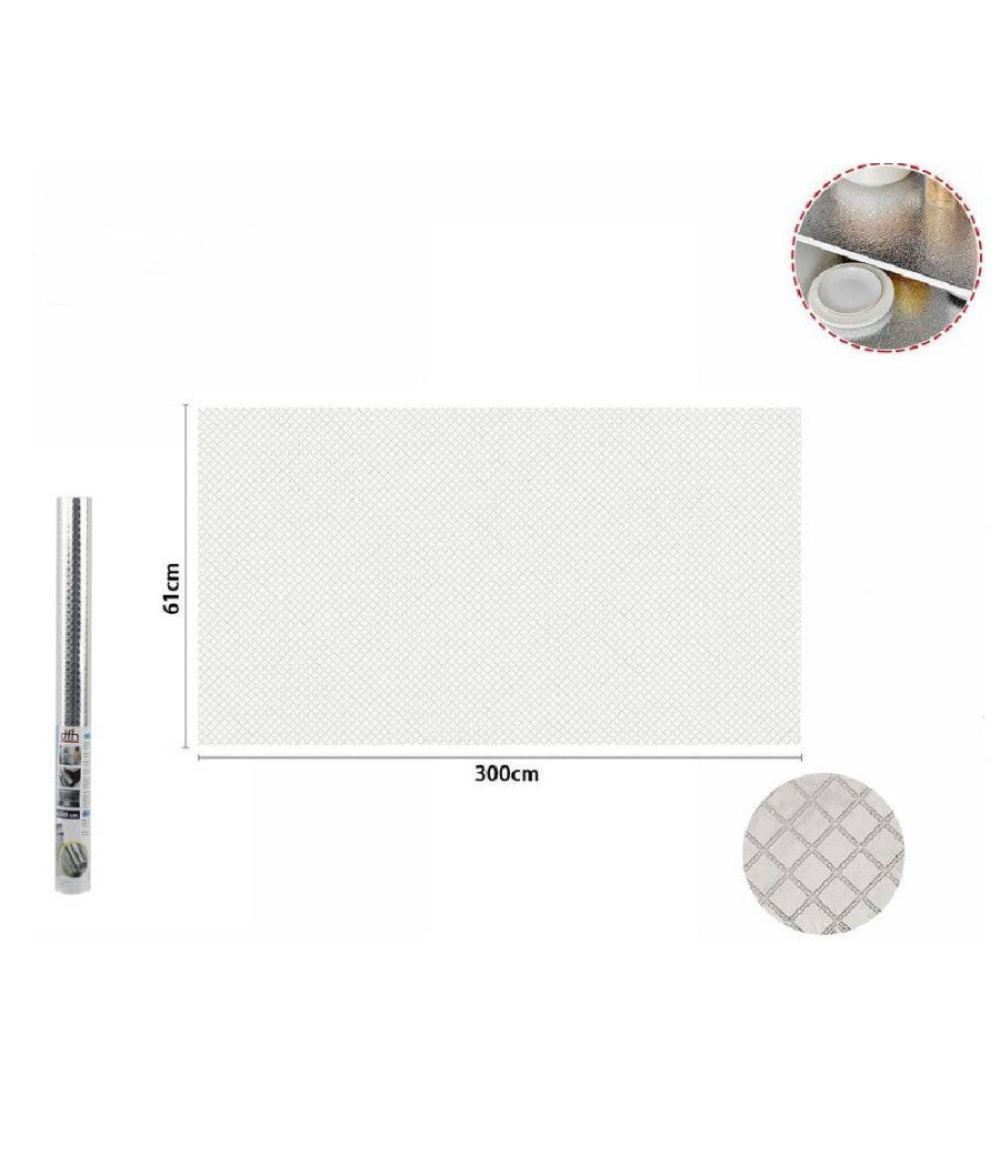 Rotolo Adesivo Alluminio 61cmx3mt Per Cassetti Mobili Armadi Parati Cucina 70506         