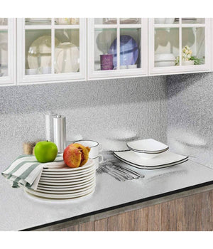 Rotolo Adesivo Alluminio 61cmx3mt Per Cassetti Mobili Armadi Parati Cucina 70506         