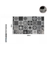 Rotolo Adesivo Muri Parete Carta Da Parati Adesiva 60cmx2mt Maioliche Nere 70858         