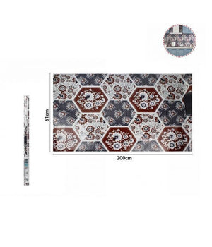 Rotolo Adesivo Per Muri Parete Carta Da Parati 61cm X 2mt Esagoni Floreali 70859         