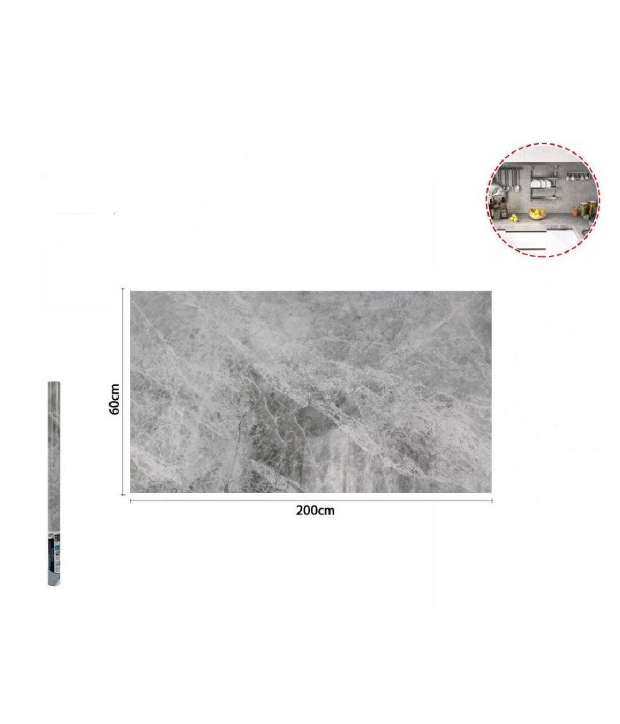 Rotolo Adesivo Per Muri Parete Carta Parati 60cmx2mt Effetto Marmorizzato 70870         