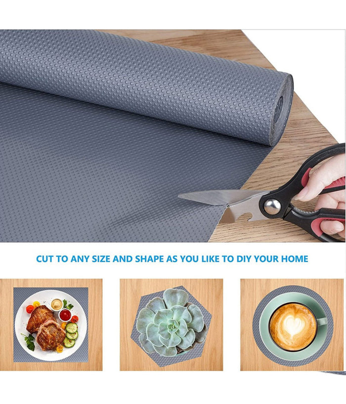 Rotolo Antiscivolo Per Cassetti Frigo Mobili Scaffali Anti Umidità  Grigio 45x100         