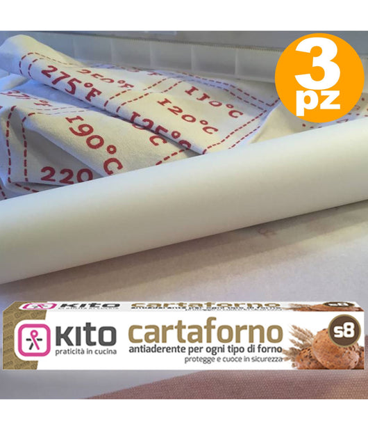 Rotolo Bobina Carta Forno S8 41gr/mq Per Alimenti 3 Mt 280° Per Dolci Biscotti         