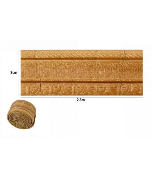 Rotolo Carta Adesiva Per Parati Mobili Greca Stampa 3d Bronzo 8cm X 2.3mt 69223         