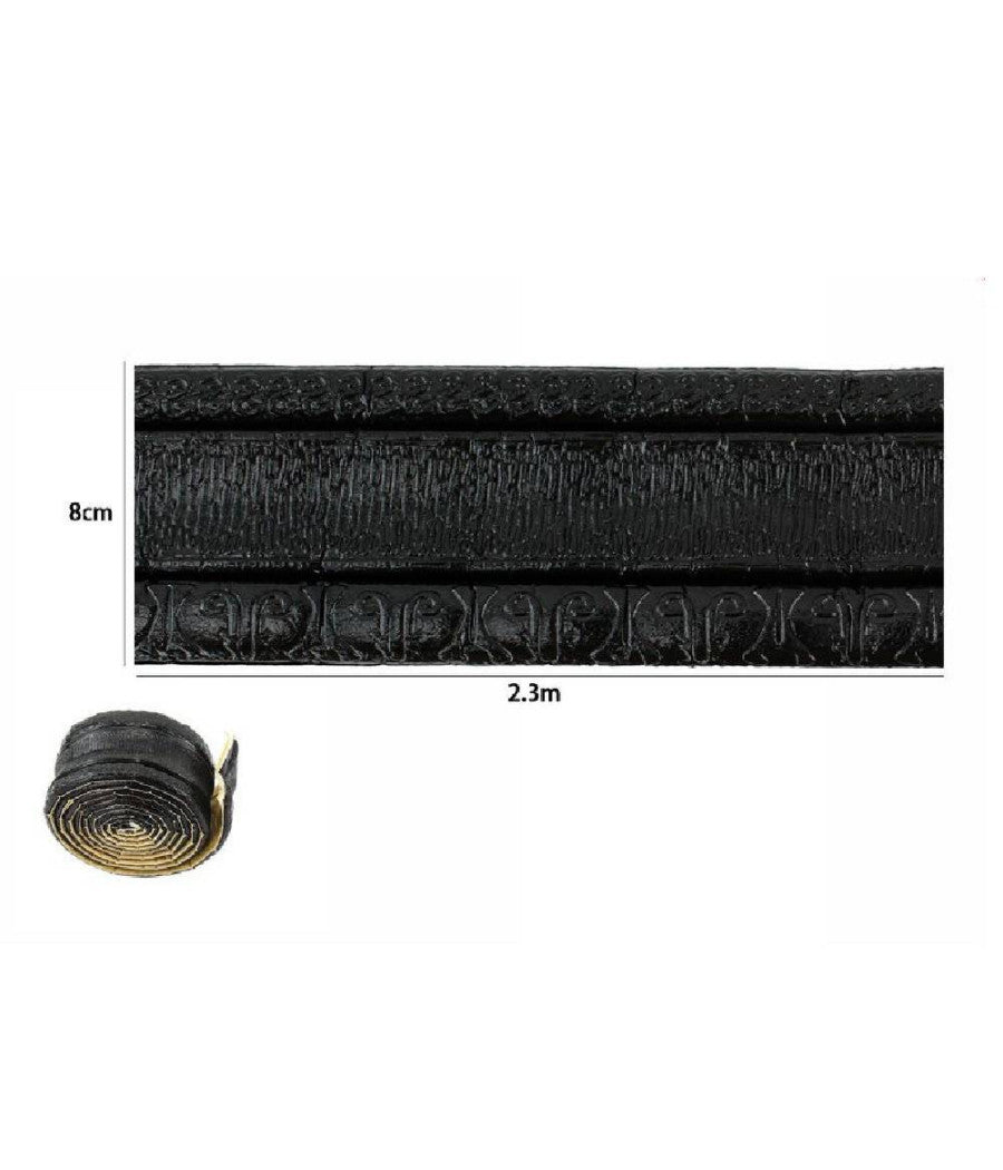 Rotolo Carta Adesiva Per Parati Mobili Greca Stampa 3d Nera 8 Cm X 2.3 Mt 69221         