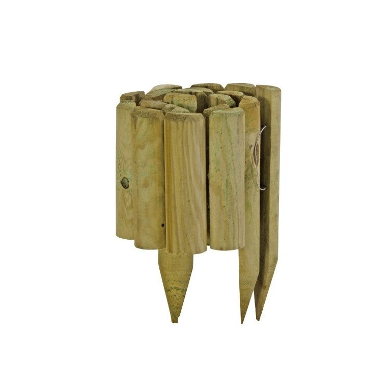 Rotolo di Recinzione Bordura per Aiuole VAMPIRO in Legno Impregnato