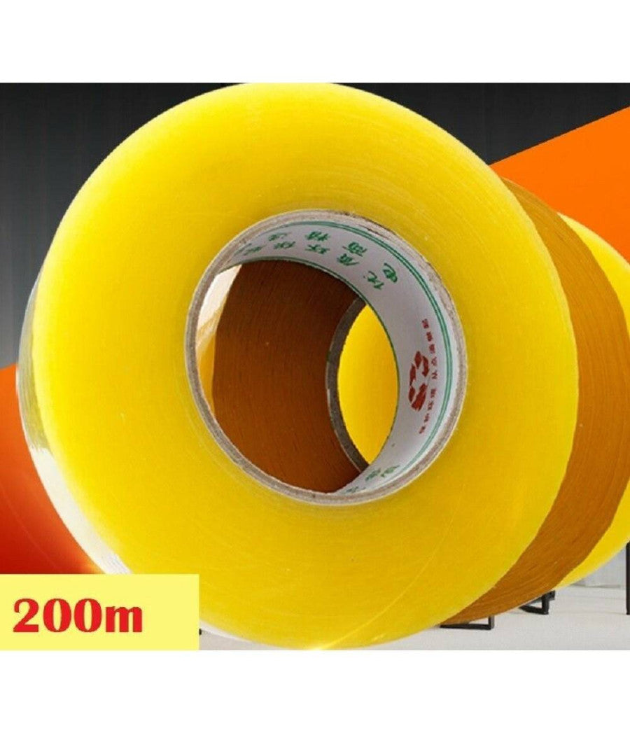 Rotolo Nastro Adesivo Per Imballaggi Trasparente 4,8cm X 200mt Doppio Metraggio         