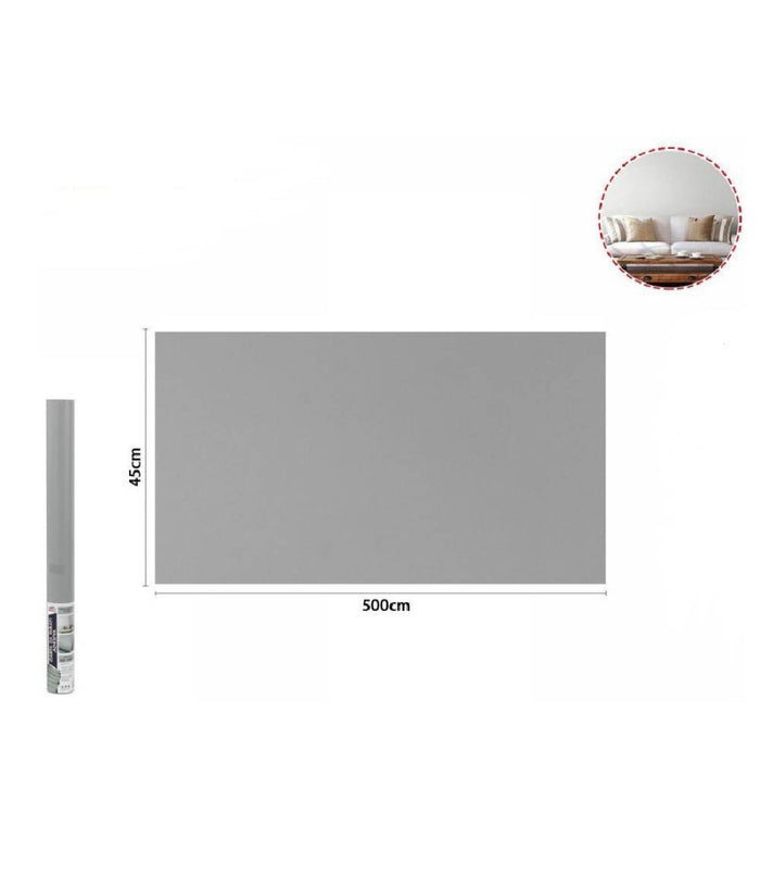 Rotolo Pellicola Adesiva Grigia 45 Cm X 5 Metri Per Mobili Carta Da Parati 71117         
