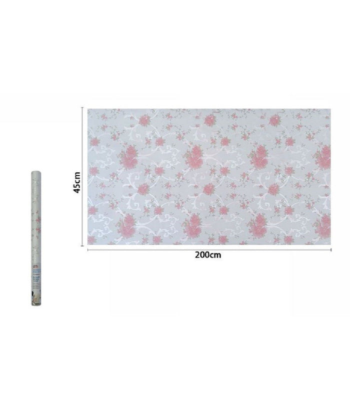 Rotolo Pellicola Adesiva In Pvc Motivo Floreale 45cm X 2mt Mobili Cassetti 71216         