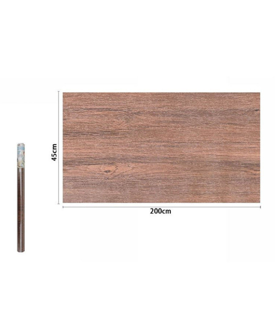 Rotolo Pellicola Adesiva Parete Effetto Legno 45 Cm X 2 Mt Mobili Cassetti 71251         