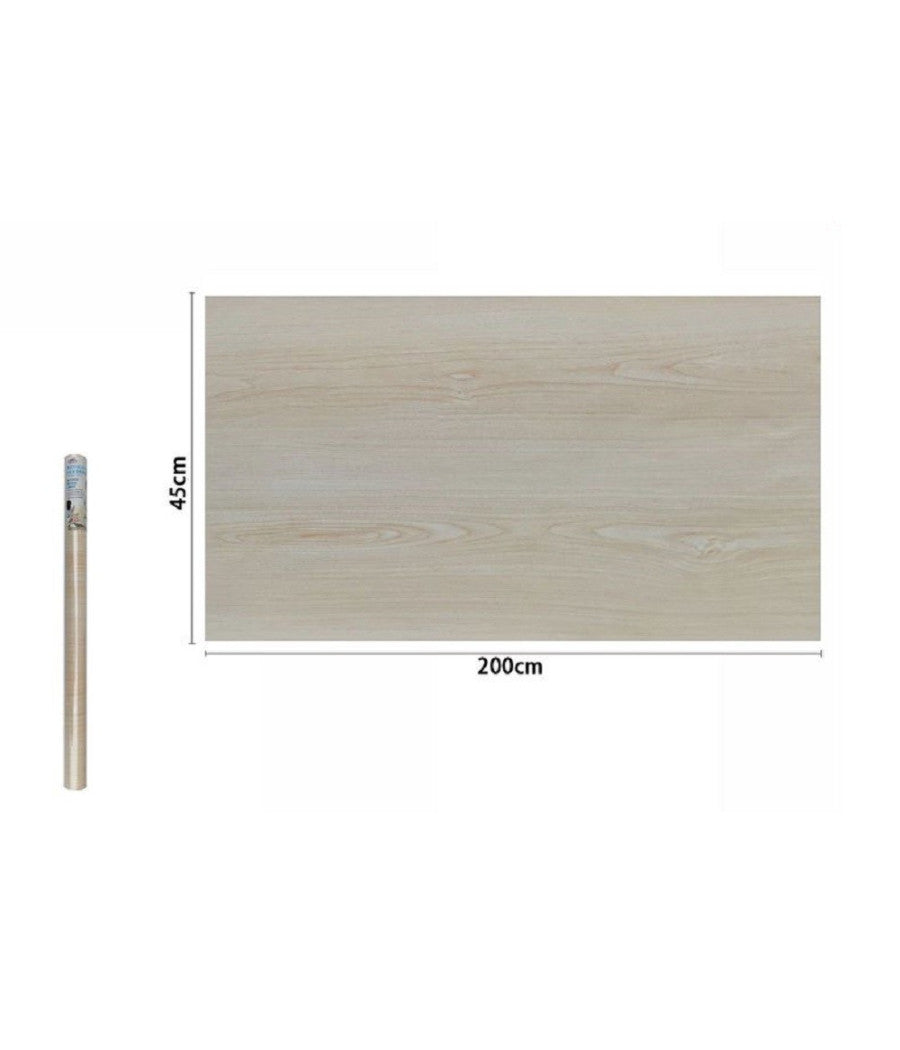Rotolo Pellicola Adesiva Parete Effetto Legno Chiaro 45cmx2 Mt Mobili Casa 71236         