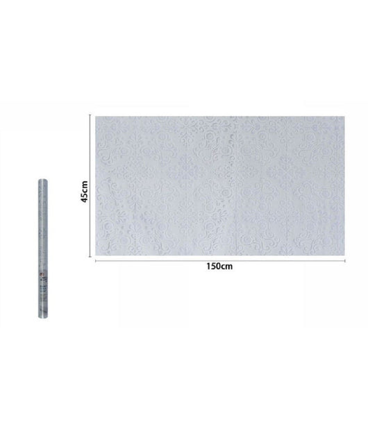 Rotolo Pellicola Adesiva Per Parete Damascata Bianca 45x150 Cm Parati Casa 71296         