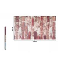 Rotolo Pellicola Adesiva Pvc Effetto Mattone Rustico 45cmx2 Mt Mobili Casa 71278         