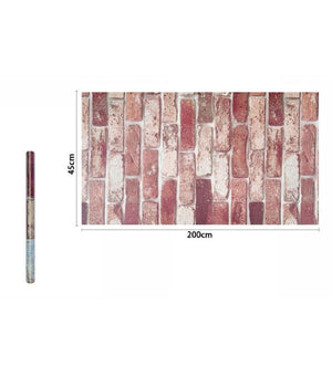 Rotolo Pellicola Adesiva Pvc Effetto Mattone Rustico 45cmx2 Mt Mobili Casa 71278         