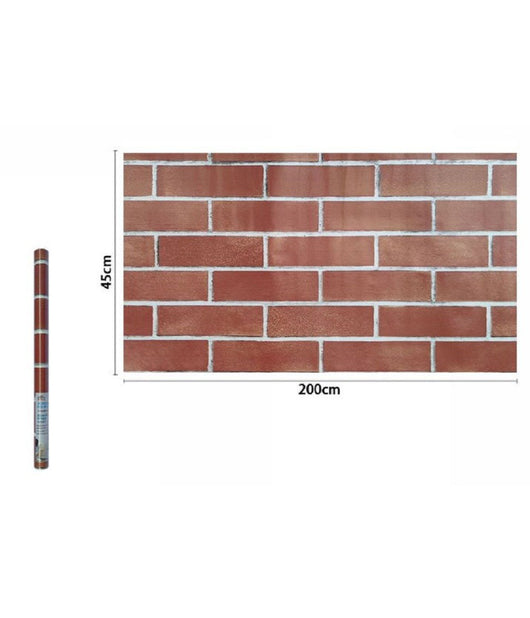Rotolo Pellicola Adesiva Pvc Effetto Mattoni 45cmx2mt Mobili Casa Cassetti 71279         