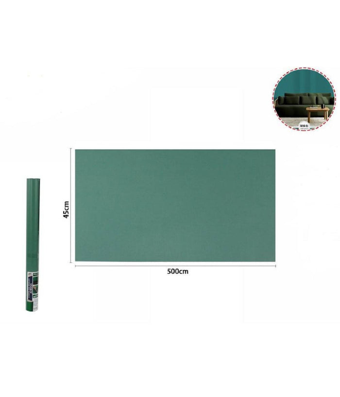 Rotolo Pellicola Adesiva Verde Scuro 45cm X 5mt Per Mobili Carta Da Parati 71114         