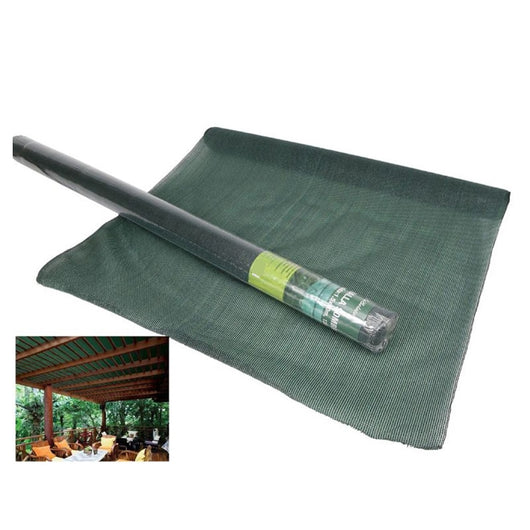 Trade Shop - Rotolo Rete Ombreggiante Nera/verde Telo Oscurante Parasole Giardino 2x10mt 011703 -