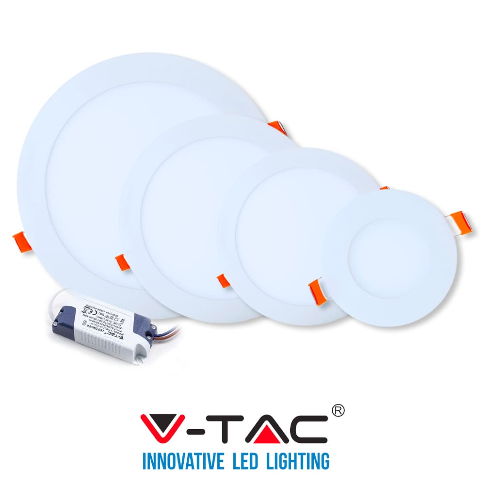 PANNELLO LED V-TAC FARETTO DA INCASSO DA 6W ROTONDO ULTRA SLIM NATURALE