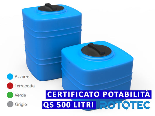 Serbatoio Da Esterno Rototec CUBO QS 500 LT Polietilene Stoccaggio Acqua