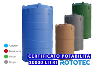 Serbatoio Da Esterno Rototec VERTICALE 10000 LT Polietilene Stoccaggio Acqua VERTIGO