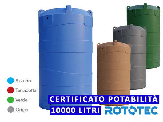 Serbatoio Da Esterno Rototec VERTICALE 10000 LT Polietilene Stoccaggio Acqua VERTIGO