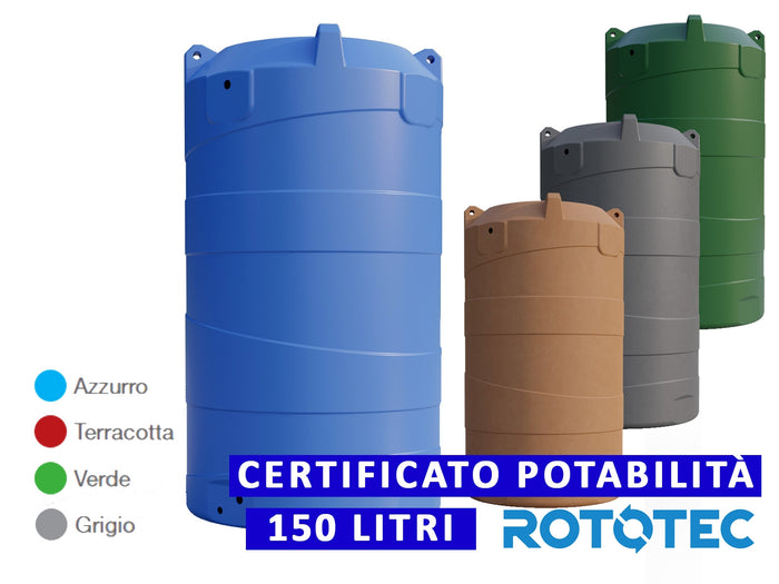 Serbatoio Da Esterno Rototec VERTICALE 150 LT Polietilene Stoccaggio Acqua VERTIGO