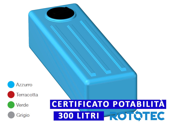 Serbatoio Da Esterno Rototec SOTTOTETTO 300 LT Polietilene Stoccaggio Acqua