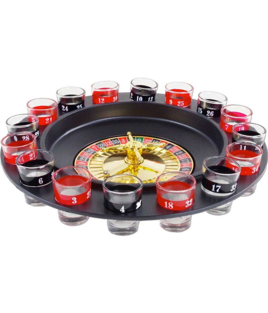 Roulette Alcolica Gioco Tavolo Girevole Gioco D'azzardo Liquore 16 Bicchierini         