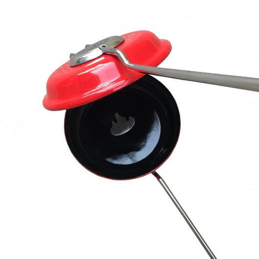 Round Stainless Steel & Enameled Pie Iron