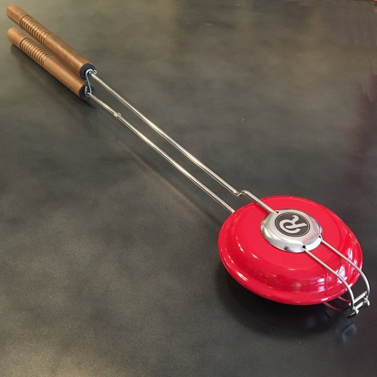 Round Stainless Steel & Enameled Pie Iron