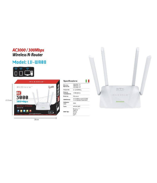 Router Wifi Ripetitore Di Rete 300mbps Amplificatore Di Segnale Maxtech Lv-wr08         
