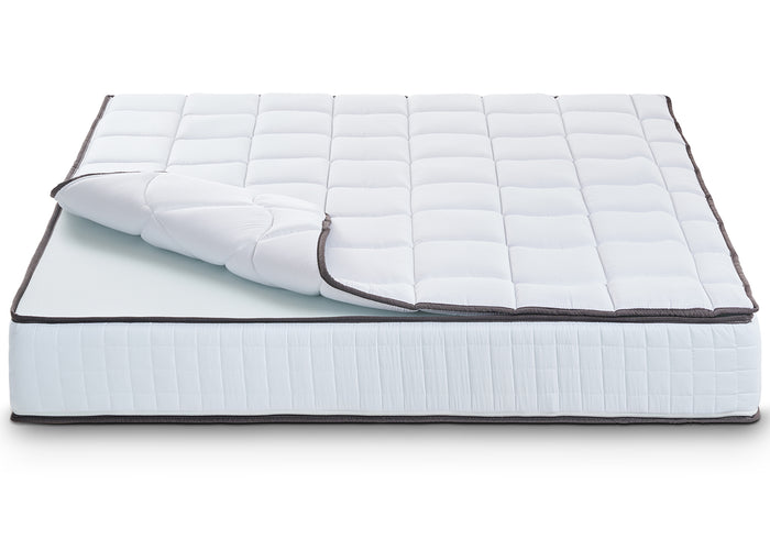 Materasso Singolo 100x200 in Memory Foam - Sostenitovo Sfoderabile - con TOPPER REMOVIBILE - Lato Estate/inverno - Alto 24 cm - Ortopedico e ottimo per la schiena