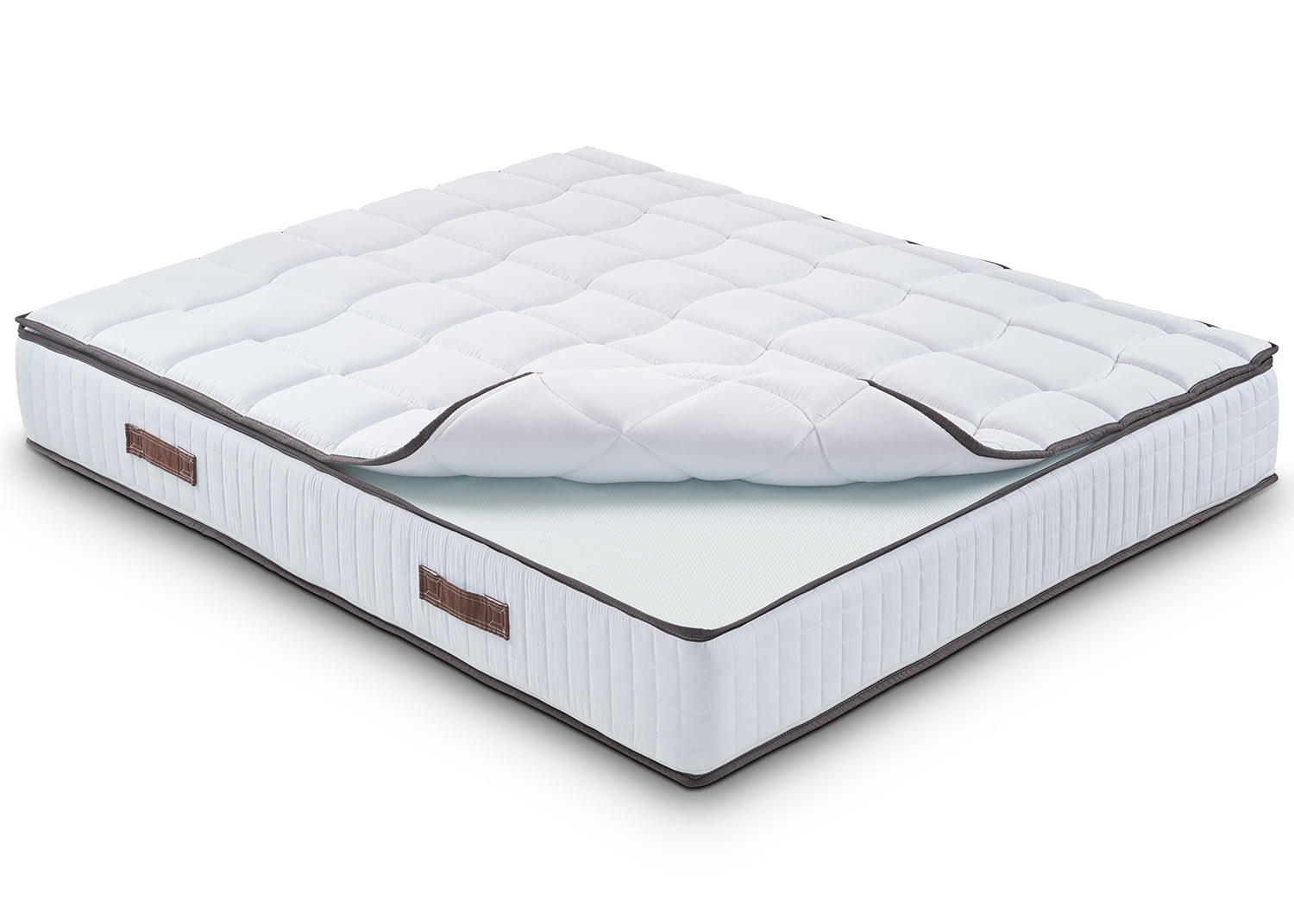 Materasso Piazza e Mezza 140x190 in Memory Foam - Sostenitovo Sfoderabile - con TOPPER REMOVIBILE - Lato Estate/inverno - Alto 24 cm - Ortopedico e ottimo per la schiena