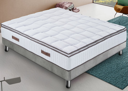 Materasso Matrimoniale 200x200 in Memory Foam - Sostenitovo Sfoderabile - con TOPPER REMOVIBILE - Lato Estate/inverno - Alto 24 cm - Ortopedico e ottimo per la schiena