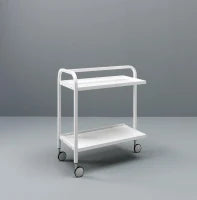 E-STYLO Carrello in metallo bianco a 2 ripiani con ruote girevoli, pratico e funzionale, ideale per riporre strumenti e accessori in modo ordinato, 40cm X 75cm H. 80cm