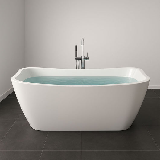 Vasca da bagno freestanding rettangolare acrilico bianco lucido 180 x 83 x 72cm