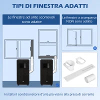 Condizionatore Portatile 950W con 5 Modalità e 3 Velocità, in Plastica ABS e Acciaio, 33x28x70.4 cm, Nero