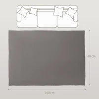 Tappeto da soggiorno, lavabile in lavatrice e antiscivolo, 200 x 140 cm, Grigio chiaro