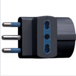 Adattatore triplo attacco grande nero schuko 16 ampere ecova