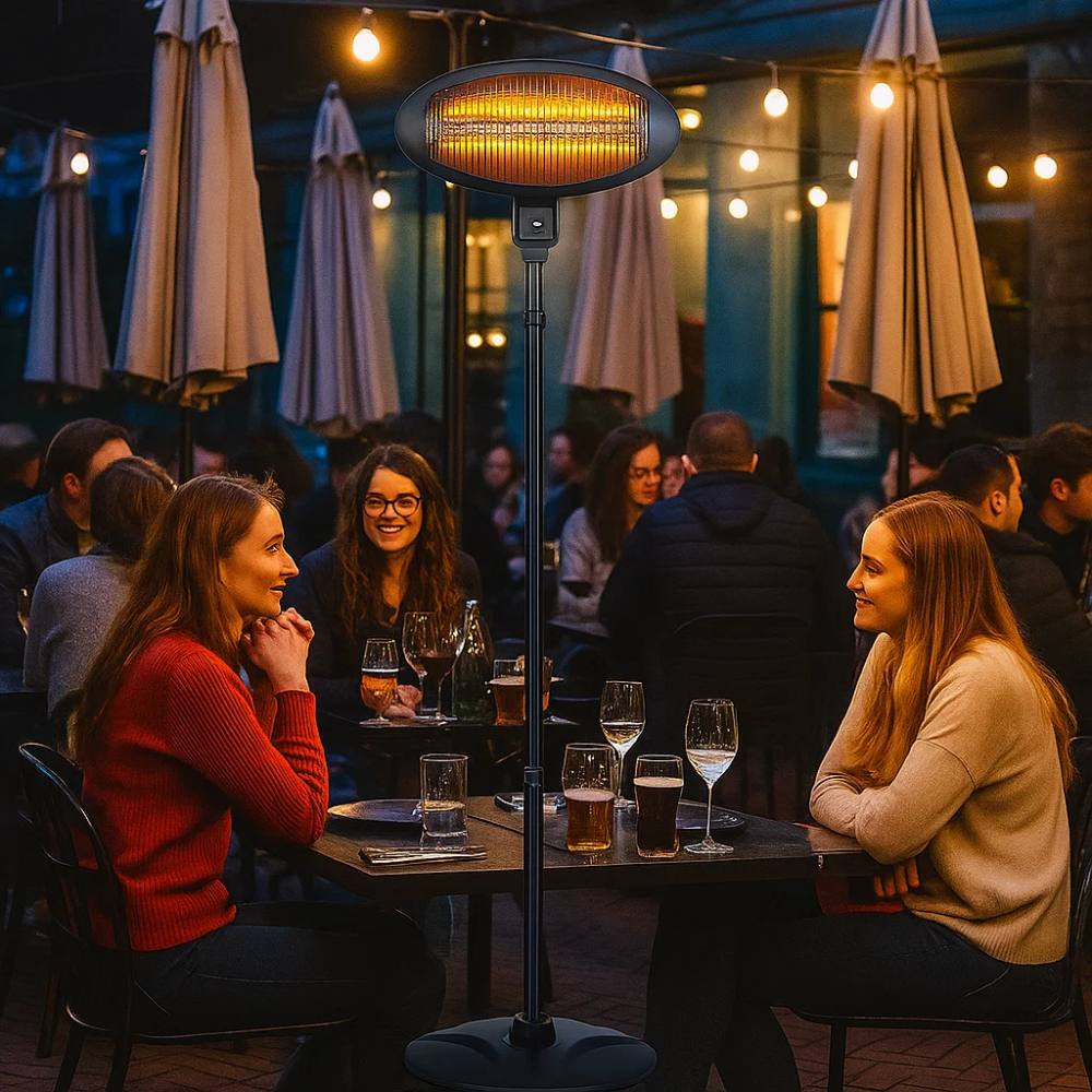 Zephir hzq2000 stufa da esterno al quarzo 2000w con 3 potenze