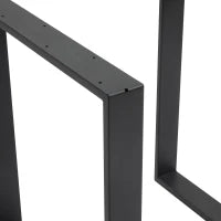 Set 2 Gambe per Tavolo Rettangolari Stile Industriale in Acciaio, Capacità 60 kg, 60x8x72 cm, Nero