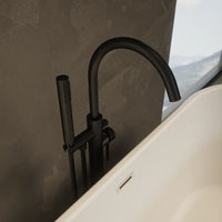 Rubinetteria stondata per vasca freestanding finitura nera opaca | Ava
