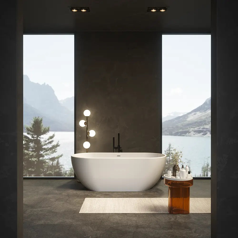 Rubinetteria stondata per vasca freestanding finitura nera opaca | Ava