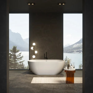 Rubinetteria stondata per vasca freestanding finitura nera opaca | Ava