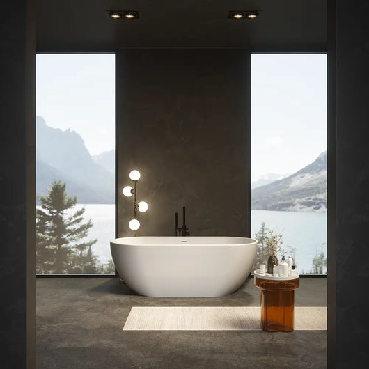 Rubinetteria stondata per vasca freestanding finitura nera opaca | Ava