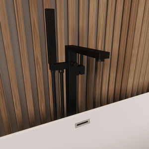 Rubinetteria squadrata per vasca freestanding finitura nera opaca | Grace 