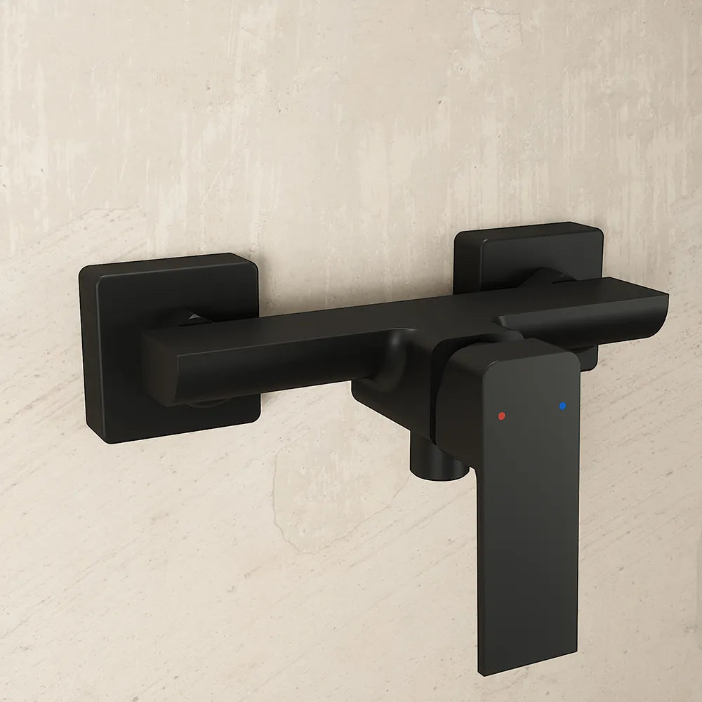 Set miscelatori: lavabo ad incasso bidet senza scarico ed esterno doccia nero opaco | Ingrid