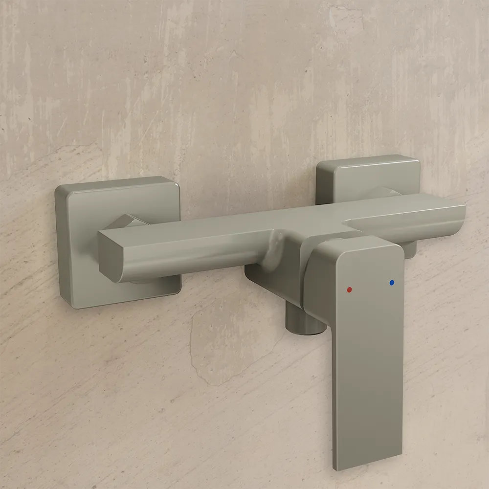 Set miscelatori: lavabo bidet senza scarico ed esterno doccia nickel spazzolato | Ingrid