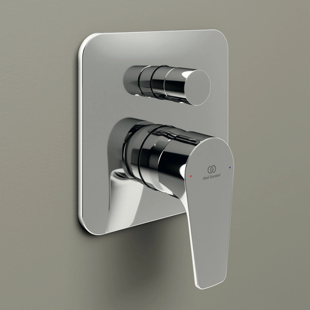 Ideal Standard set miscelatori lavabo, bidet scarico automatico e incasso doccia deviatore 2 vie cromato mod. Cerafine D