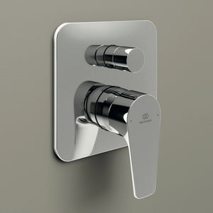 Ideal Standard set miscelatori lavabo, bidet scarico automatico e incasso doccia deviatore 2 vie cromato mod. Cerafine D